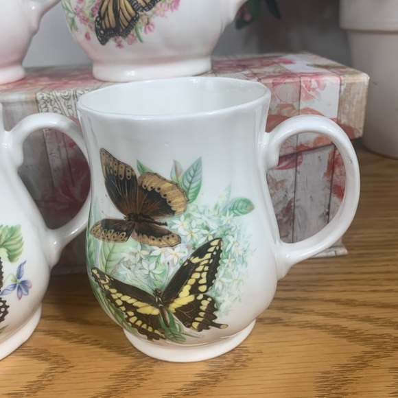 Rosewood Bone China Mugs Butterfly Collection Staffordshire England - Picture 2 of 14